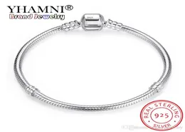 Yhamni 100 925 Sterling Silver Armband smycken DIY Armband Tillbehör 3mm Fashion Silver Chain Armband Smyckespresent SB0054434812
