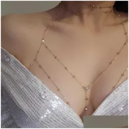 Belly Chains Metal Ladies Body Chain Y Style Hollow Bikini Breast Decoration Jewelryl231121 Drop Delivery Jewelry Dhqna