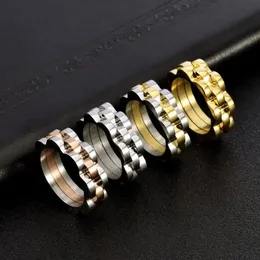 Anel solitário marca brilhante velocímetro de aço inoxidável festa de casamento moda charme anéis homens mulheres anular dedo jóias presente 231201