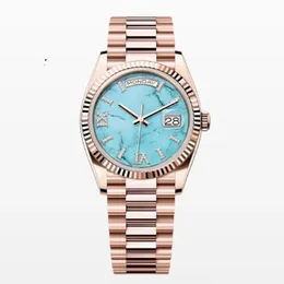 AAAAA Watch for Men Machinery Automatic 8205 Movement Watches Sapphire Waterproof 36 41mm Turquoise Dial Rose Gold rostfritt stål Klockan Parfestival gåva