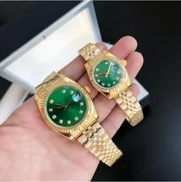 Orologi da donna Orologio da uomo e da donna per amanti dimensione 36/28mm Movimento automatico acciaio pregiato quadrante bianco vetro zaffiro fibbia pieghevole