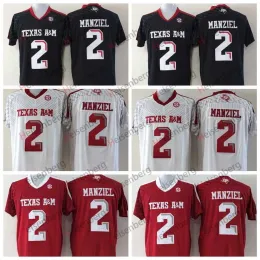 NCAA College Texas AM Aggies Football 2 Johnny Manziel Jersey Uomo Bambini Uomo Gioventù Rosso Nero Bianco Colore della squadra Ricamo e cucito per lo sport