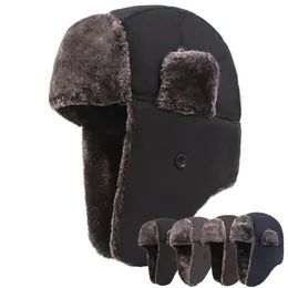 Tuzak şapkaları kadın kış kulak koruması ayarlanabilir ushanka şapka unisex Rus kayak katı kabarık sahte kürk kapağı moda thick sıcak kapaklar 231130