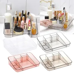 Förvaringslådor Makeup Organizer Tray Brush Holder Cosmetics Display Cabinet Box Lämplig för Vanity Countertops Badrumslåda #T2G