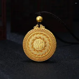 Collane con ciondolo Eredita placcatura artigianale in oro Collana Buddha Nansha Amitabha Bussola familiare maschile e femminile