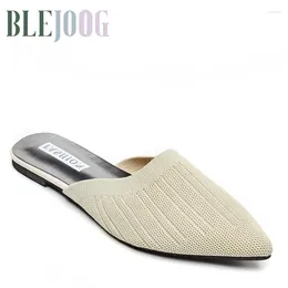 Slippers Brand Women's Summer Mules Fashion Female Flipflop Yellow Office Flat Sandals Women Spring Slides Shoes Big Size 42