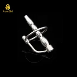 New Male Stainless Steel Urethra Catheter with 2 size Cock ring Penis Urinary Plug Sexy Toy Adult Game Urethra Stimulate Dilator A033