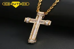 Collana con pendente in cristallo di moda baguette per le donne Gioielli hip-hop da uomo ghiacciato Zircone cubico Corda cubana da tennis Catena3892786