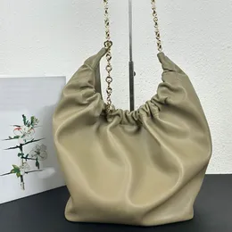 Designer Chain Handbag Plain Cowhide Pull-out Pocket Wallet Fashion Lady Underarm Shoulder Bag Women Vintage Card Holder Adjustable Strap Purse