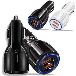 6A 30W Fast Quick Charging Dual USB Ports Car Charger Auto Power Adapters for iphone 14 15 11 12 13 Htc lg b1
