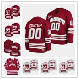 Sale Custom Massachusetts Minutemen Ice College Hockey Jersey Cale Makar Bobby Trivigno Scott Morrow Ryan Ufko Josh Lopina Garrett Wait Matthew Kessel Matt Murray