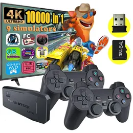 Tragbare Game-Player M8-Videokonsolen 4K 2 4G Double Wireless 10000 Spiele 64G Retro Classic Gaming Gamepads TV Family Controller für PS1 GBA MD 231130