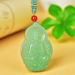 Pendant Necklaces Natural Green Dongling Guanyin Buddhist Supplies