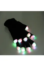 Neuheit LED blinkende Handschuhe Bunte Finger Licht Handschuh Weihnachten Halloween Party Dekorationen leuchtende Handschuh Party Rave Prop Wholes2218057