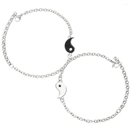 Bracelets à breloques, ornements de couple assortis, trucs de couple longue Distance, lien en alliage Yin Yang