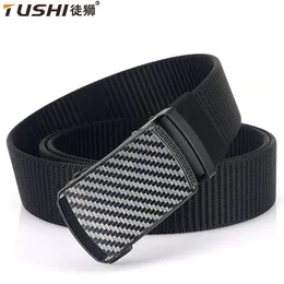 Cinture TUSHI Cintura automatica in nylon da uomo Cintura tattica militare maschile per uomo Cinture di tela militare Jeans di alta qualità Moda cinturino di lusso 231201
