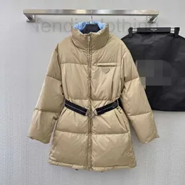 Women's Down Parkas Designer Leisure, fashionabla midjebältesbantningseffekt Mjuk och bekväm värme Medium längd Bread Down Jacket 0srz