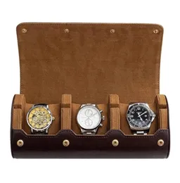 Portable 3 Slots Travel Business Watch Storage Case Chic Leather Display Vine Watches Holder Box Organizer leather watch roll 2207198550010