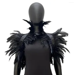 Halsdukar Feather Shawl Soft skuldra för cosplay -scenprestanda justerbar retro krage cape dansare dräkt