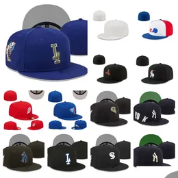 Snapbacks en yeni takılmış şapka boyutları şapka tüm takım logosu uni ayarlanabilir baskball pamuk kapakları açık spor nakış balıkçısı beanies l dh3f1