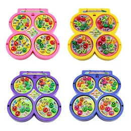 Sand Play Water Fun Kids Sports Toys Fishing Electric Rotating Game Musical Fish Plate Set Magnetic Outdoor for Children Gifts 231201