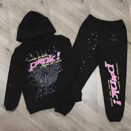 Erkek Hoodie Sweatshirt Siyah Kahverengi Örümcek Kapşon Sweatshirt Gerçek Fotoğraf Trailsuit Web Tulluları SP5DER 5555555 Sweatpants Set Tasarımcı Erkek Kız Kith Hoodies Mebr