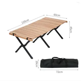 Camp Furniture Korea Outdoor Portable Aluminum Wooden Camping Roll Table Bamboo Easy Folding Picnic Egg