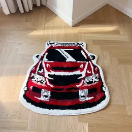 Teppiche LAKEA Red Enthusiast Racing Car Shaped Tufting-Teppich, weich, getuftet, rutschfest, Fußmatte, Fußmatte, Teppich, Eingangs-Fußmatten, saugfähig, 231130