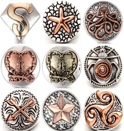 30pcs 2019 Nowy przycisk 18 mm Dopasuj biżuterię bransoletki 18 mm metalowy przycisk Snap Urask Octopus Buinry 9808479