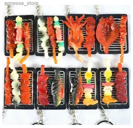 Keychains Lanyards Barbecue Keychain Teppanyaki Food Toy Model Backpack Pendant Hotel Giveay Gift Fun Jewelry Gift Random Style R231201