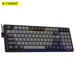 لوحات المفاتيح E Yooso Z94 USB Mechanical Gaming Keyboard Wired أحادي اللون