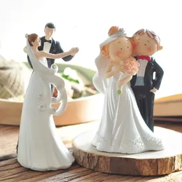 Cake Tools Dancing Birde and Groom Cake Topper Figurines Cute Fat Couple Wedding Cake Topper Gifts Favors for Wedding Decoration Supplies 231130