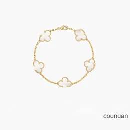 Van Clover Pulseiras 2023 NOVOS Designers Pulseiras Van Clover Pulseira Designer Fashion Charm S para Meninas Mulheres 18K Ouro Prata Preto Branco Vermelho Verde Marca Pulseira Wed