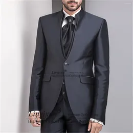 بدلات الرجال LTALY VINTAGE SLIM FIT MEN 3 قطع مجموعة وسيم العريس الزفاف TUXEDOS PRONGER PROM Blazer TERNO MASCULINOS COMMINGE