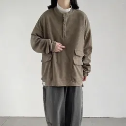 Felpe con cappuccio da uomo Ritorno agli antichi Camicia sportiva girocollo Pullover senza cappuccio ampio Manica lunga Giacca tinta unita Uomo e donna Tide