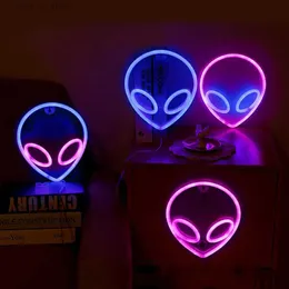 LED Neonschild Neuheit Alien Shaped Neonlichtschild Batterie USB Power Wandbehang LED ET Neon Dekor für Zuhause Schlafzimmer Kinder Kinder Geschenke YQ231201