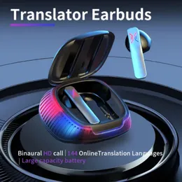 Auricolari per cellulari Gli auricolari per traduzione linguistica traducono 114 lingue simultaneamente in tempo reale con il traduttore di viaggio APP Bluetooth wireless 231130