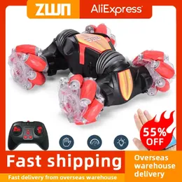Electric/RC Car ZWN C1 MINI-S 4WD RC CAR Radio Gesture Induction 2.4G Toy Light Music Drift Dancing Twist Stunt Remote Control Car for Kids 231130