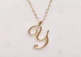Mom love Cursive Name Y English Alphabet gold silver Family friend Letters Sign Word Chain Necklaces Tiny Initial Letter pendant 1831940