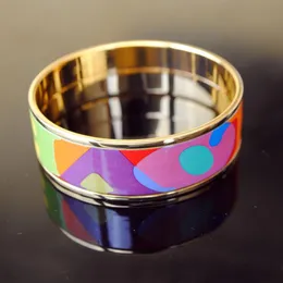 Color Love Series 18K guldpläterad emalj Bangle Armband för kvinnliga armband av högsta kvalitet