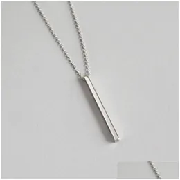 Charms Authentic 925 Sterling Sier Bar Pendant Choker Necklaces New Chic Geometric Necklace Fine Jewelry For Women Collares Drop Deliv Dhbip