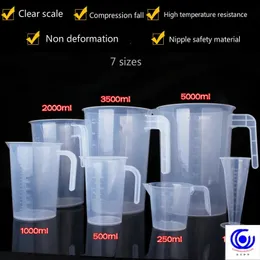 Mätverktyg 100 250 500 1000 2000 3500 5000 ml förtjockad plast Mätning av transparent skala Cup Food Grade Bäger Kök Mjölkte 231130