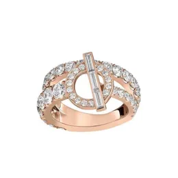Finesse Ring H للمرأة المصممة زوجين 925 Silver Diamond T0P المواد المتقدمة المواد الرسمية المجوهرات الكريستالية الفاخرة مع صندوق 001