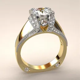 14k Yellow Gold Diamond Crown Ring Separation Engagement Anillos Debague Etoile Bizuteria Rings For Women Jade Jewelry Gemstone Y11915