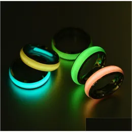 Smart Rings Glowing Bright Finger Ring Magic rostfritt stål Lysande belysning Nattkonsert Bar Party Decoration Drop Delivery Jewelr Otzj1