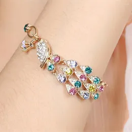 Link pulseiras acessórios para mulheres multi cor cristal pavão em forma de pulseira festa de casamento presente de aniversário jóias pulsera mujer