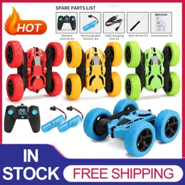 Electric/RC Car 4WD RC Car Drift 4WD Toy 2.4G 4CH Mini Stunt Car 360 Degree Rotation RC Car Wireless Remote Control Car Roll Truck Toys Gift 231130