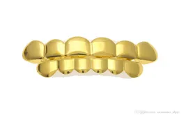 Biżuteria z ciała hip hop 6 ząb grillz wypełnione złotem górne dolne zęby fang grillz zestaw dla kobiet -Halloween przyjęcie świąteczne Vampi3735451
