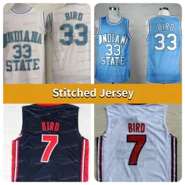 Indiana State Sycamores 33 Larry Basketball Jersey Springs Valley Bird White High School USA Team NCAA College Men Jerseys Ed