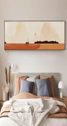 Pinturas Modern Abstract Boat Seascape Poster Impressão Aconchegante Pintura de Lona Decoração de Casa Nordic Kids Room Decoração Fotos Parede Pos3004718